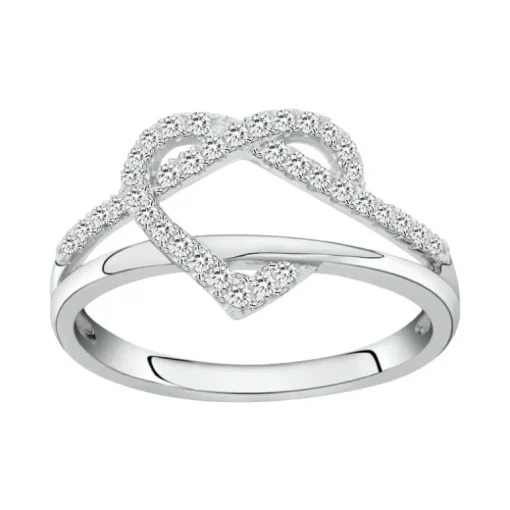 bague femme coeur EDORA ARGENT 925/1000 et Oxydes