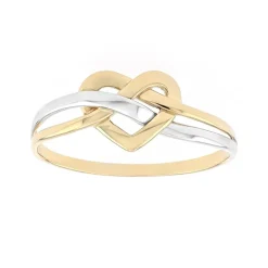 Bague femme coeur OR 375/1000 bicolore EDO09AJ93B