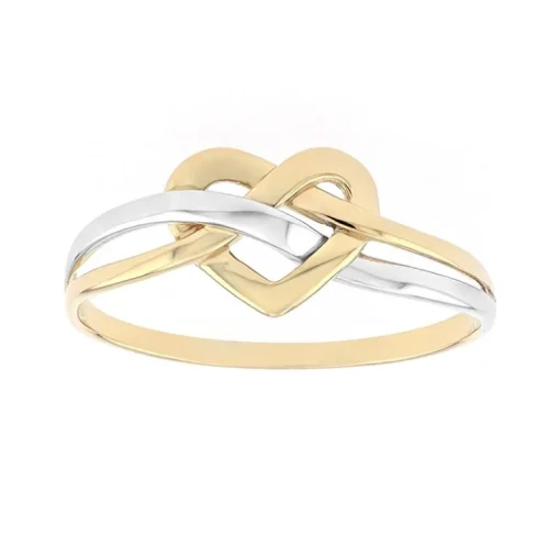 Bague femme coeur OR 375/1000 bicolore EDO09AJ93B