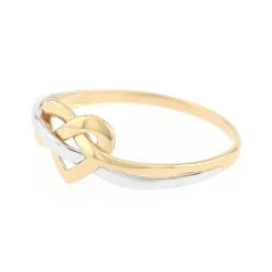 Bague femme coeur OR 375/1000 bicolore EDO09AJ93B