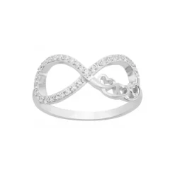 Bague femme coeurs infini EDORA ARGENT 925/1000 et Oxydes