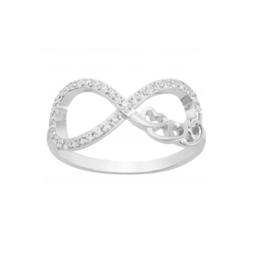 Bague femme coeurs infini EDORA ARGENT 925/1000 et Oxydes