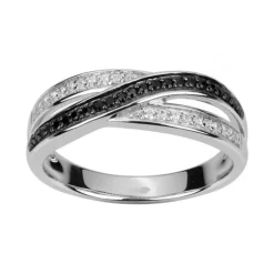 Bague Femme Croisée ARGENT 925/1000 et Oxydes