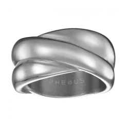 Bague Femme Croisée PHEBUS Acier Argenté