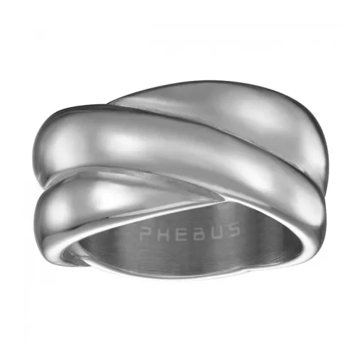 Bague Femme Croisée PHEBUS Acier Argenté