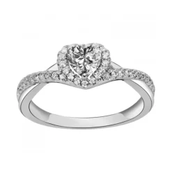 Bague Femme Cœur ARGENT 925/1000 et Oxydes