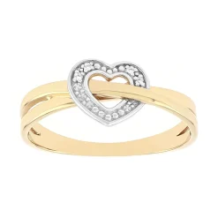 Bague Femme Cœur EDORA OR 375/1000 Bicolore