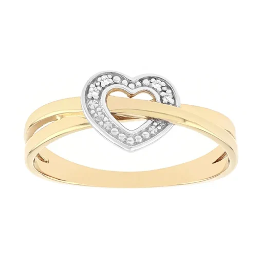 Bague Femme Cœur EDORA OR 375/1000 Bicolore