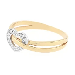 Bague Femme Cœur EDORA OR 375/1000 Bicolore