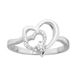 Bague Femme Cœurs ARGENT 925/1000 et Oxydes