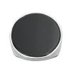 Bague Femme Disque Acier et Céramique Noire