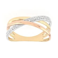 bague femme EDORA 3 ors 750/1000 et diamants