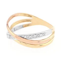 bague femme EDORA 3 ors 750/1000 et diamants