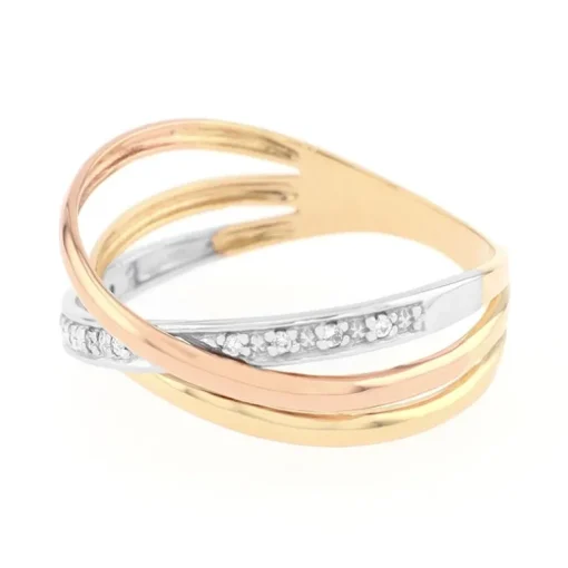 bague femme EDORA 3 ors 750/1000 et diamants