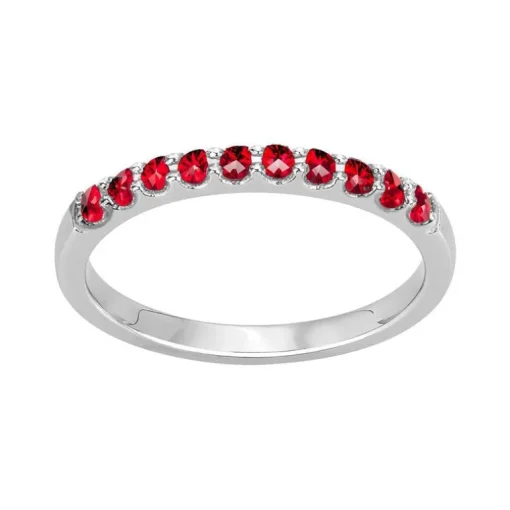 Bague Femme EDORA ARGENT 925/1000 et Spinelles Rouges EDO70100911