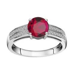 Bague femme EDORA ARGENT 925/1000 et Spinelle Rouge