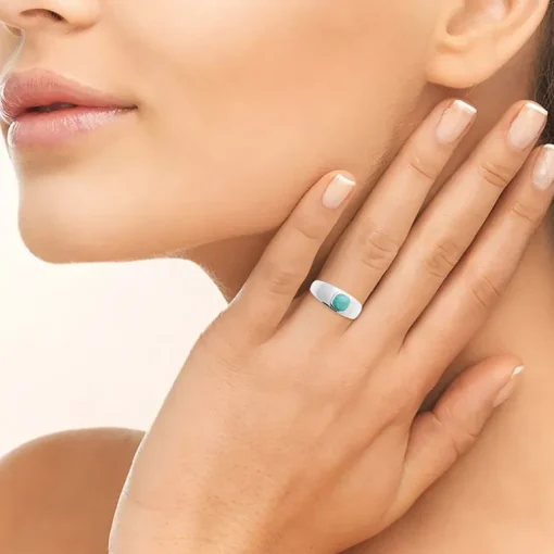 Bague Femme EDORA COLLECTION HARMONY Argent 925/1000 Rhodié Amazonite