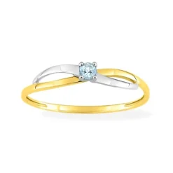 Bague Femme EDORA OR 375/1000 Bicolore Topaze