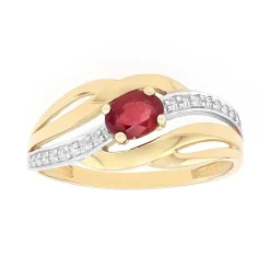 Bague Femme EDORA OR 375/1000 Bicolore Rubis Diamant EDO0012BRTB4