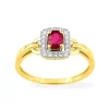 Bague Femme EDORA OR 375/1000 Bicolore Rubis Oxydes de Zirconium
