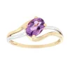 bague femme EDORA or 375/1000 bicolore et améthyste