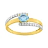 Bague Femme EDORA OR 375/1000 Bicolore Topaze