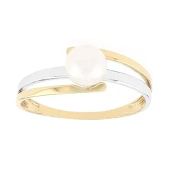 Bague Femme EDORA OR 375/1000 bicolore et perle EDO09IJ12B