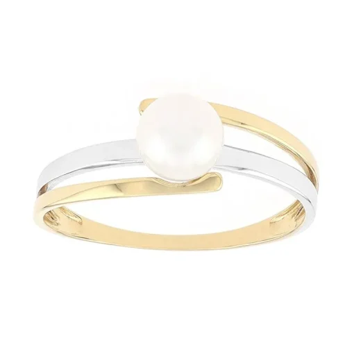 Bague Femme EDORA OR 375/1000 bicolore et perle EDO09IJ12B