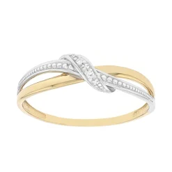 Bague Femme EDORA OR 375/1000 Bicolore Diamant