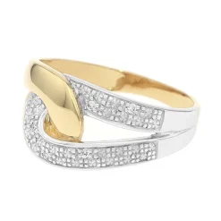 Bague Femme EDORA OR 375/1000 Bicolore Diamant