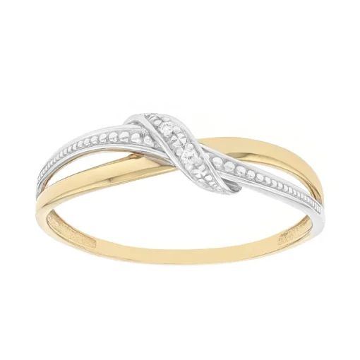 Bague Femme EDORA OR 375/1000 Bicolore Diamant