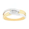 Bague Femme EDORA OR 375/1000 Bicolore Oxyde de Zirconium