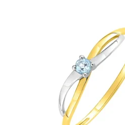 Bague Femme EDORA OR 375/1000 Bicolore Topaze