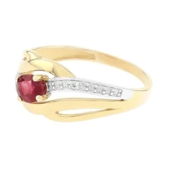 Bague Femme EDORA OR 375/1000 Bicolore Rubis Diamant EDO0012BRTB4