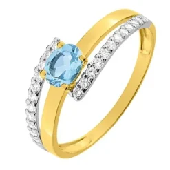 Bague Femme EDORA OR 375/1000 Bicolore Topaze