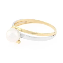 Bague Femme EDORA OR 375/1000 bicolore et perle EDO09IJ12B