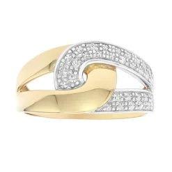 Bague Femme EDORA OR 375/1000 Bicolore Diamant