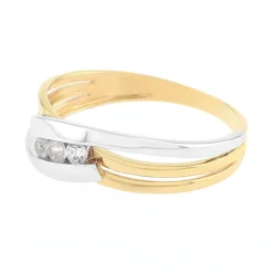 Bague Femme EDORA OR 375/1000 Bicolore Oxyde de Zirconium