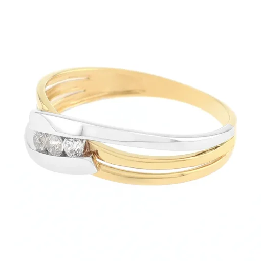 Bague Femme EDORA OR 375/1000 Bicolore Oxyde de Zirconium