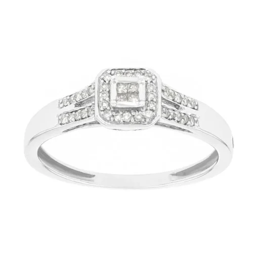 Bague Femme EDORA OR 750/1000 Blanc et Diamants