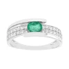 Bague Femme EDORA OR 375/1000 Blanc et Emeraude EDO09PF93GEZ