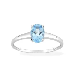 Bague Femme EDORA OR 375/1000 Blanc Topaze