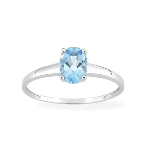 Bague Femme EDORA OR 375/1000 Blanc Topaze