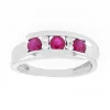 Bague Femme EDORA OR 750/1000 Blanc, Rubis et Diamants EDONE002GRB4