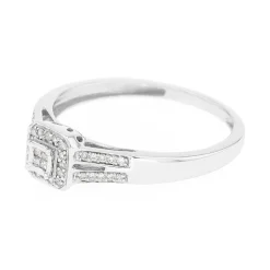 Bague Femme EDORA OR 750/1000 Blanc et Diamants