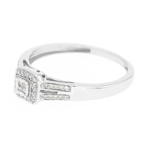 Bague Femme EDORA OR 750/1000 Blanc et Diamants