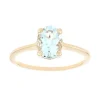 bague femme EDORA or 375/1000 jaune et aigue marine