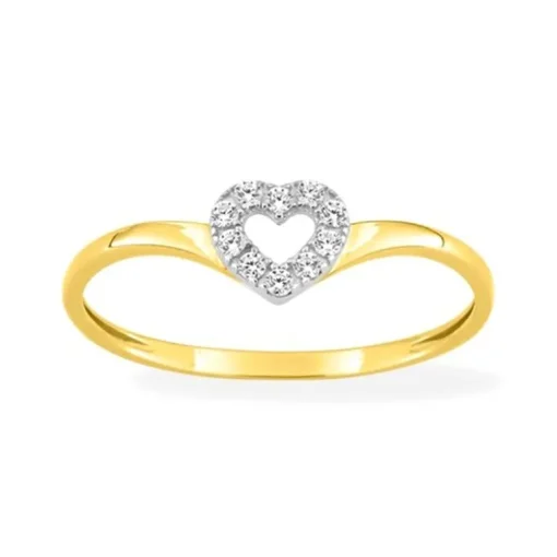 Bague Femme EDORA OR 375/1000 Oxyde de Zirconium