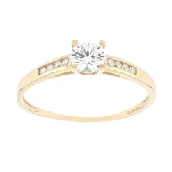 Bague Femme EDORA OR 375/1000 Oxyde de Zirconium