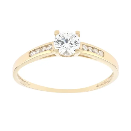 Bague Femme EDORA OR 375/1000 Oxyde de Zirconium